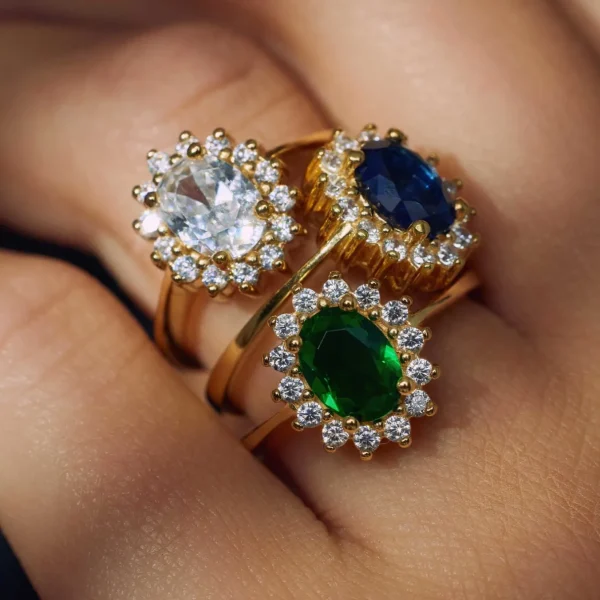 Mia Colore Bianca 925 Sterlingsilber vergoldeter Ring mit Zirkoniastein