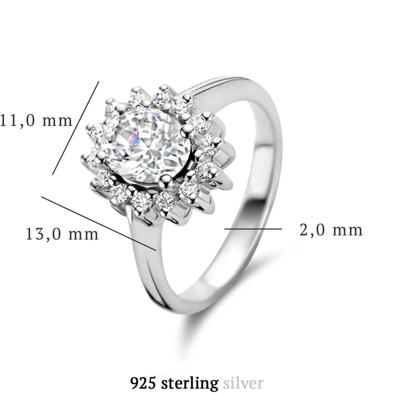 Mia Colore Bianca Ring aus 925er Sterlingsilber mit Zirkoniastein