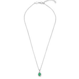 Mia Colore Verdi Halskette aus 925er Sterlingsilber mit grünem Zirkoniastein