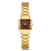 Orologio quadratische Damenuhr goldfarben und dunkelbraun