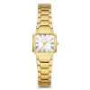 Orologio quadratische Damenuhr goldfarben und Perlmutt