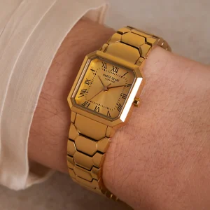 Orologio quadratische Damenuhr goldfarben