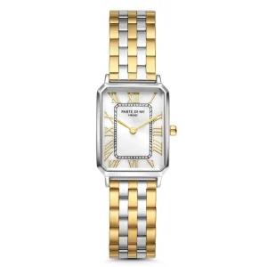 Orologio rechteckige Damenuhr goldfarben und silber