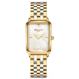 Orologio rechteckige Damenuhr gold- und silberfarben