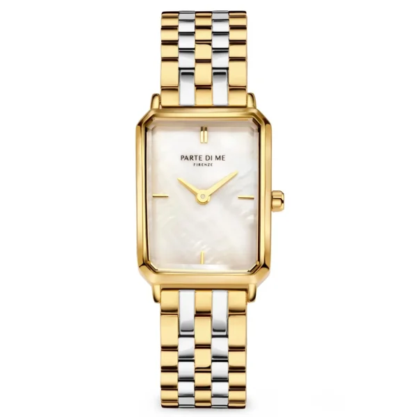 Orologio rechteckige Damenuhr gold- und silberfarben