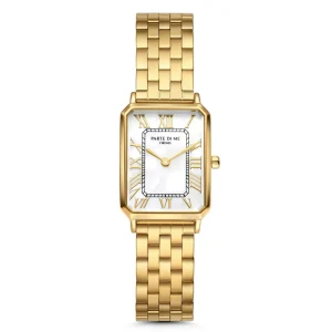 Orologio rechteckige Damenuhr goldfarben und Perlmutt