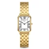 Orologio rechteckige Damenuhr goldfarben und weiß