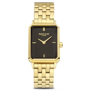 Orologio rechteckige Damenuhr goldfarben und schwarz