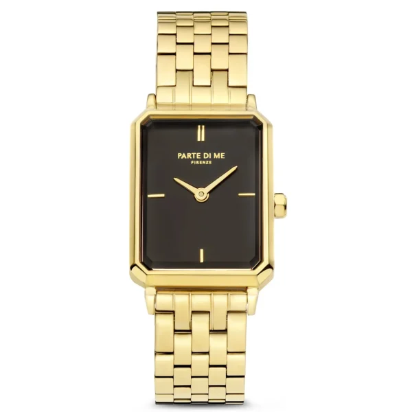 Orologio rechteckige Damenuhr goldfarben und schwarz