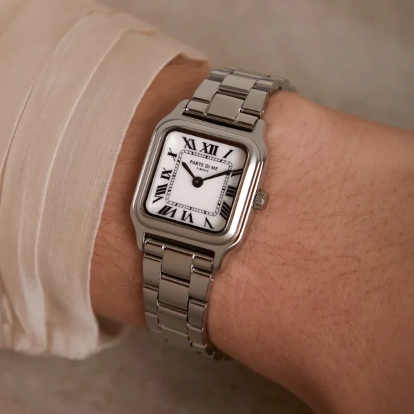 Orologio rechteckige Damenuhr silberfarben