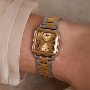 Orologio rechteckige Damenuhr silberfarben