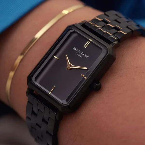 Orologio rechteckige Damenuhr schwarz