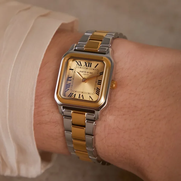 Orologio rechteckige Damenuhr silberfarben