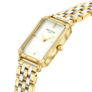 Orologio rechteckige Damenuhr gold- und silberfarben
