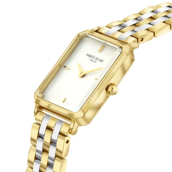 Orologio rechteckige Damenuhr gold- und silberfarben