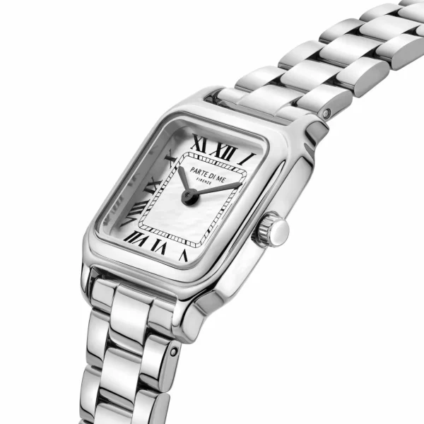 Orologio rechteckige Damenuhr silberfarben