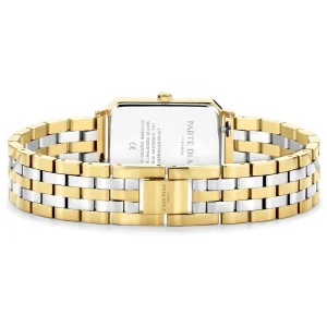 Orologio rechteckige Damenuhr gold- und silberfarben