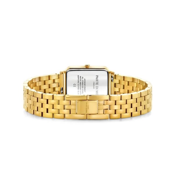 Orologio rechteckige Damenuhr goldfarben und weiß