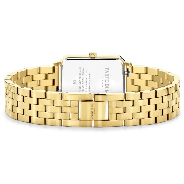 Orologio rechteckige Damenuhr goldfarben und grün