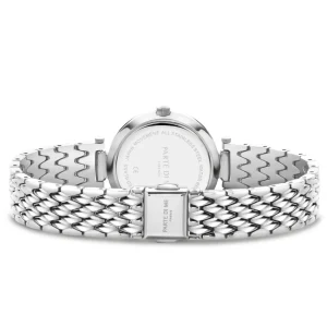 Orologio runde Damenuhr silberfarben und rosa