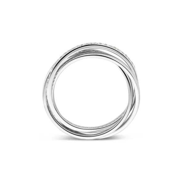Ponte Vecchio Lanza Ring aus 925er Sterlingsilber mit Zirkoniasteinen