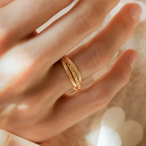 Ponte Vecchio Lucilla Ring aus vergoldetem 925er Sterlingsilber mit Diamantschliff