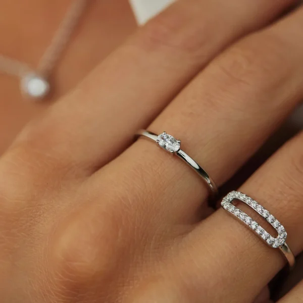 Ponte Vecchio Milena Ring aus 925er Sterlingsilber mit Zirkoniastein