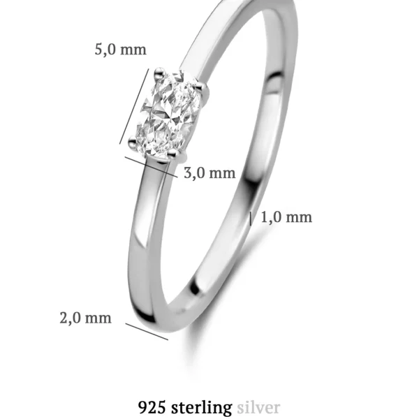 Ponte Vecchio Milena Ring aus 925er Sterlingsilber mit Zirkoniastein