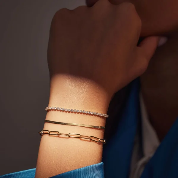 Ponte Vecchio Pitti 925 Sterling Silber vergoldetes Armband