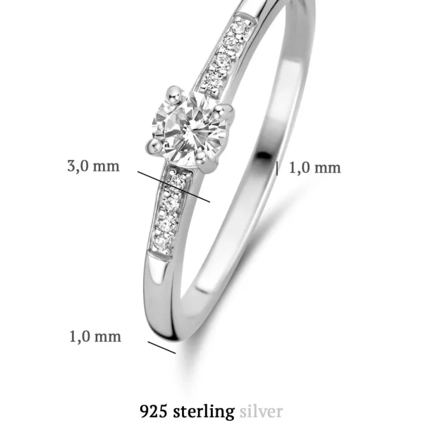 Ponte Vecchio Santa Trinita Ring aus 925er Sterlingsilber mit Zirkoniasteinen