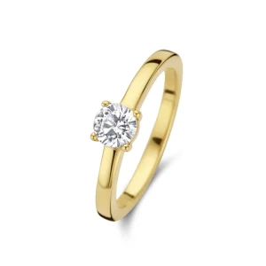 Ponte Vecchio Sofia 925 Sterlingsilber vergoldeter Ring mit Zirkoniastein