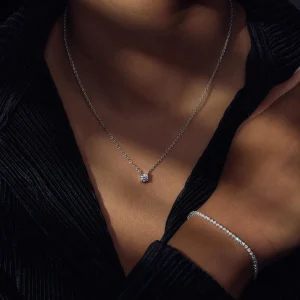 Ponte Vecchio Sofia Halskette aus 925er Sterlingsilber mit Zirkoniastein