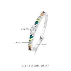 Ring Santa Maria del Fiore 925er Sterlingsilber mit farbigen Zirkoniasteinen