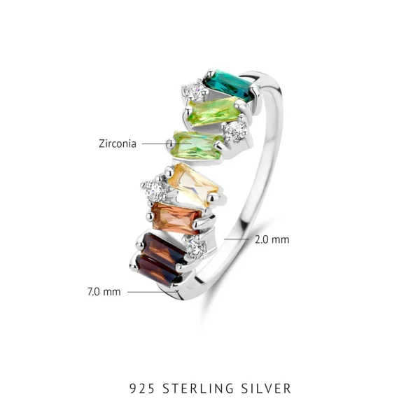 Ring Santa Maria del Fiore 925er Sterlingsilber mit farbigen Zirkoniasteinen