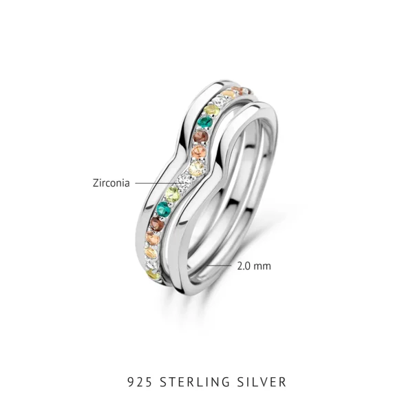 Santa Maria del Fiore Ringe aus 925er Sterlingsilber mit farbigen Zirkoniasteinen