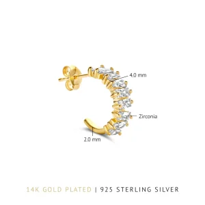 Santa Maria della Base 925 Sterlingsilber vergoldete Ohrringe mit Zirkoniasteinen