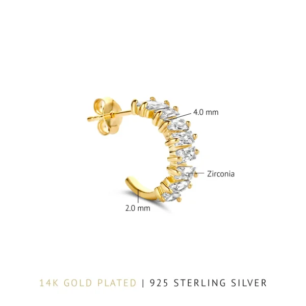Santa Maria della Base 925 Sterlingsilber vergoldete Ohrringe mit Zirkoniasteinen