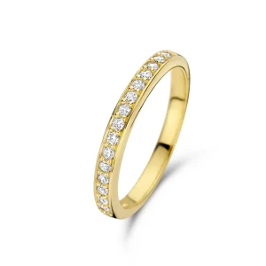 Santa Maria della Base 925er Sterlingsilber vergoldeter Ring mit Zirkoniasteinen
