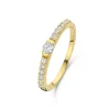 Santa Maria della Base 925er Sterlingsilber vergoldeter Ring mit Zirkoniasteinen
