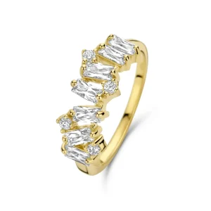Santa Maria della Base 925er Sterlingsilber vergoldeter Ring mit Zirkoniasteinen