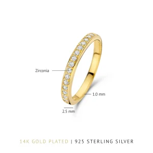 Santa Maria della Base 925er Sterlingsilber vergoldeter Ring mit Zirkoniasteinen