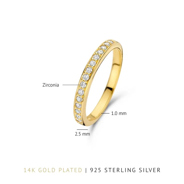 Santa Maria della Base 925er Sterlingsilber vergoldeter Ring mit Zirkoniasteinen