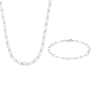 Sorprendimi 925 Sterling Silber Halskette und Armband Geschenkset