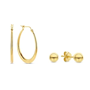 Sorprendimi 925 Sterling Silber vergoldet Ohrringe Set