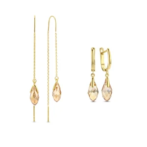 Sorprendimi 925 Sterling Silber vergoldet Ohrringe Set