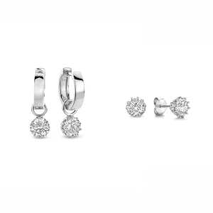 Sorprendimi 925 Sterling Silber Ohrringe mit Zirkoniasteinen besetzt