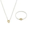 Sorprendimi 925 Sterling Silber vergoldet Halskette und Armband Geschenk-Set mit Süßwasserperlen
