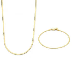 Sorprendimi 925 Sterling Silber vergoldet Halskette und Armband Geschenkset