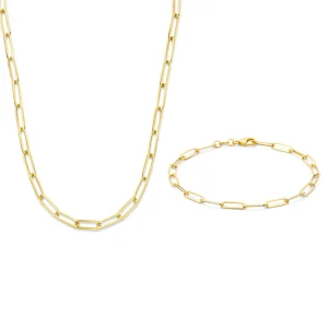 Sorprendimi 925 Sterling Silber vergoldet Halskette und Armband Geschenkset