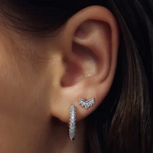 Sorprendimi 925 Sterling Silber Ohrringe mit Zirkoniasteinen besetzt